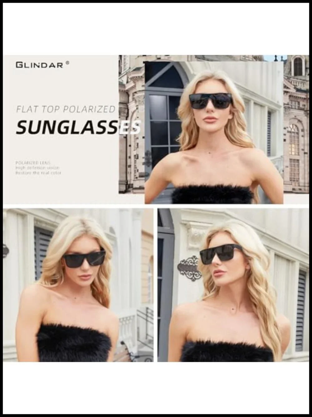 Oversized Square Polarized Shield Sunglasses UV400 Protection
